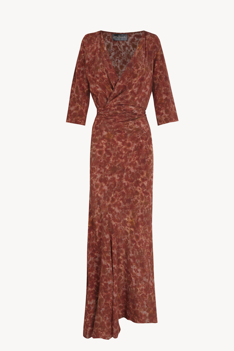 Carla, vestido de seda espurna print