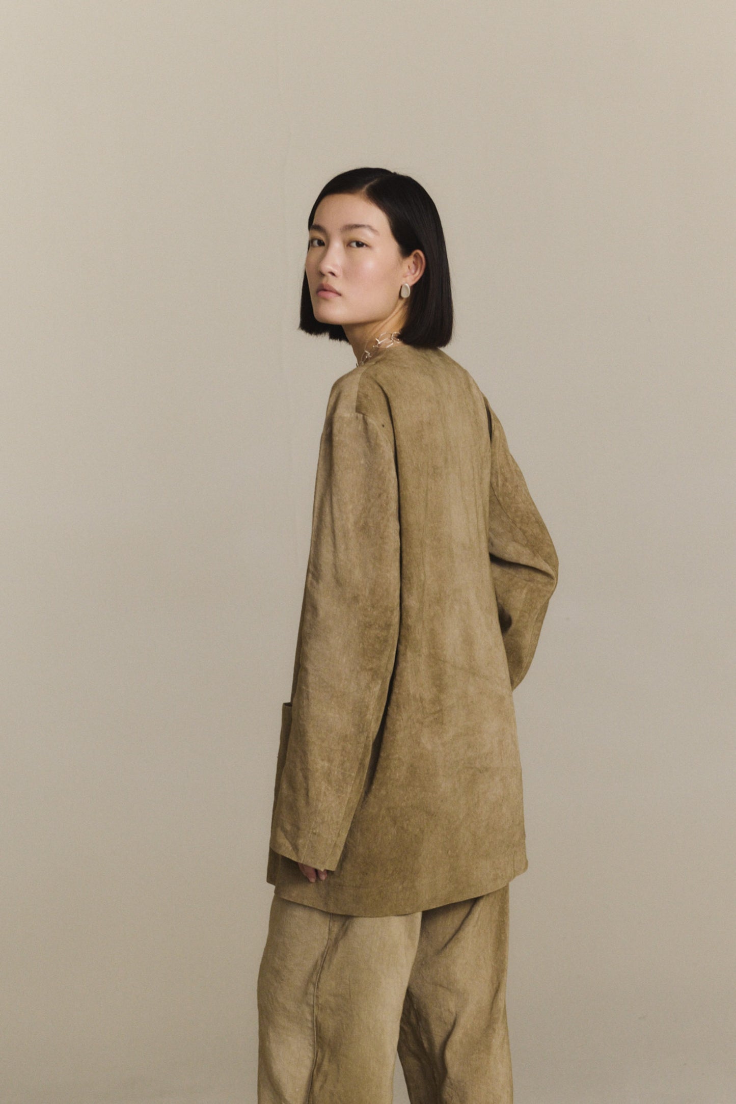 Cassian, chaqueta oversize marron claro maltinto