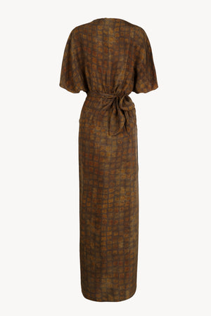 Cassiopea, jord print wrap dress