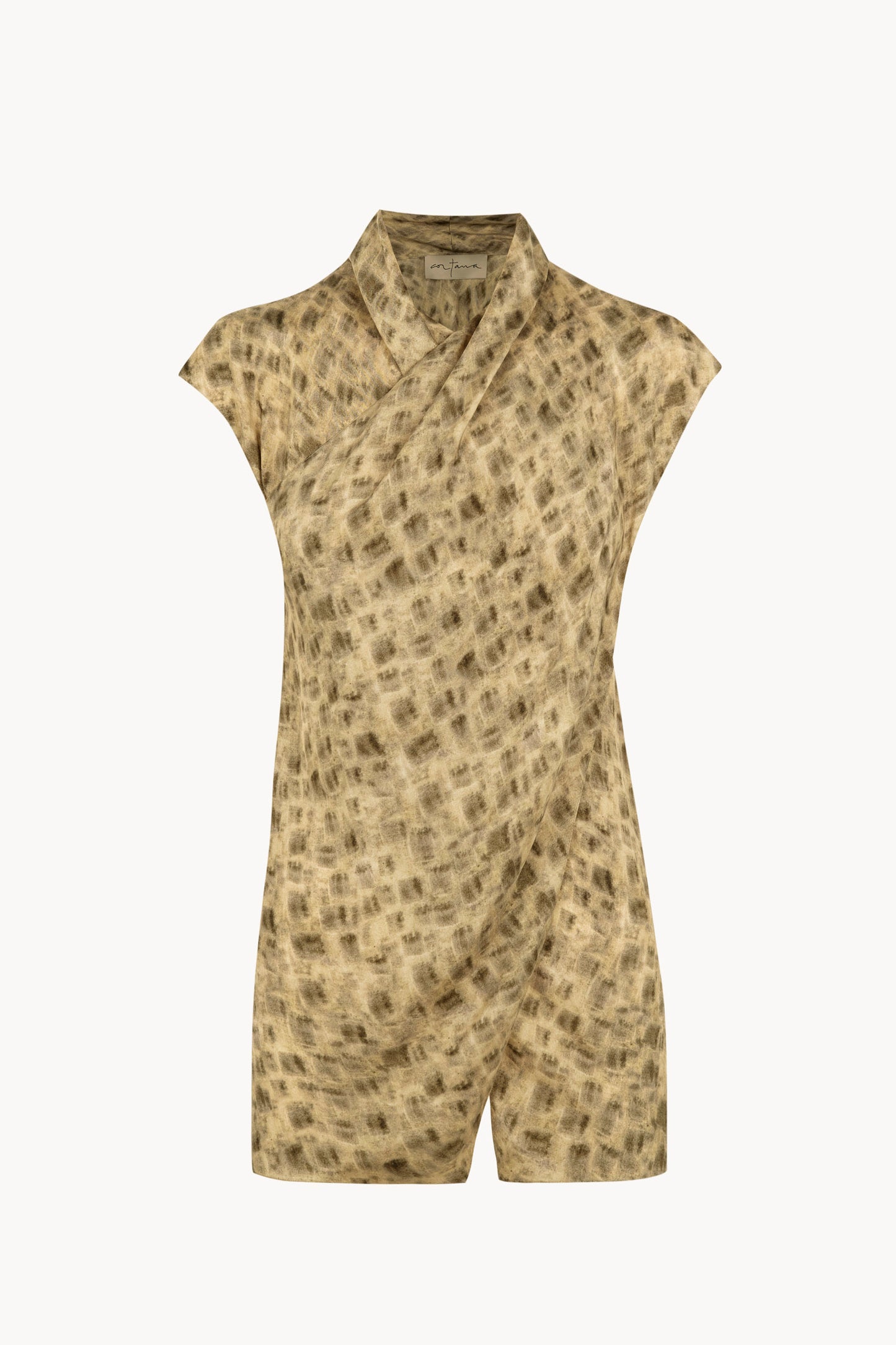 Cassiopea, cuprò chroma print crossover top