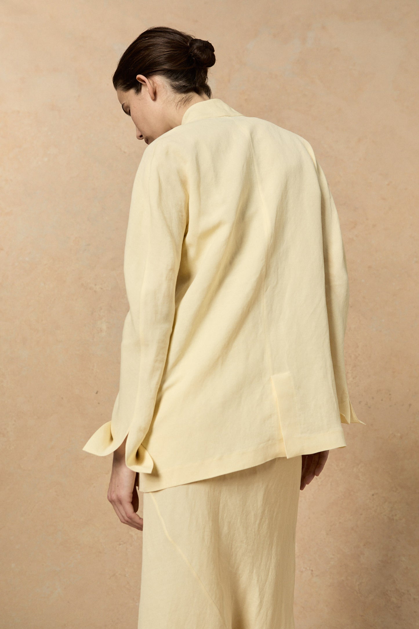 Fania, vanilla linen and viscose jacket