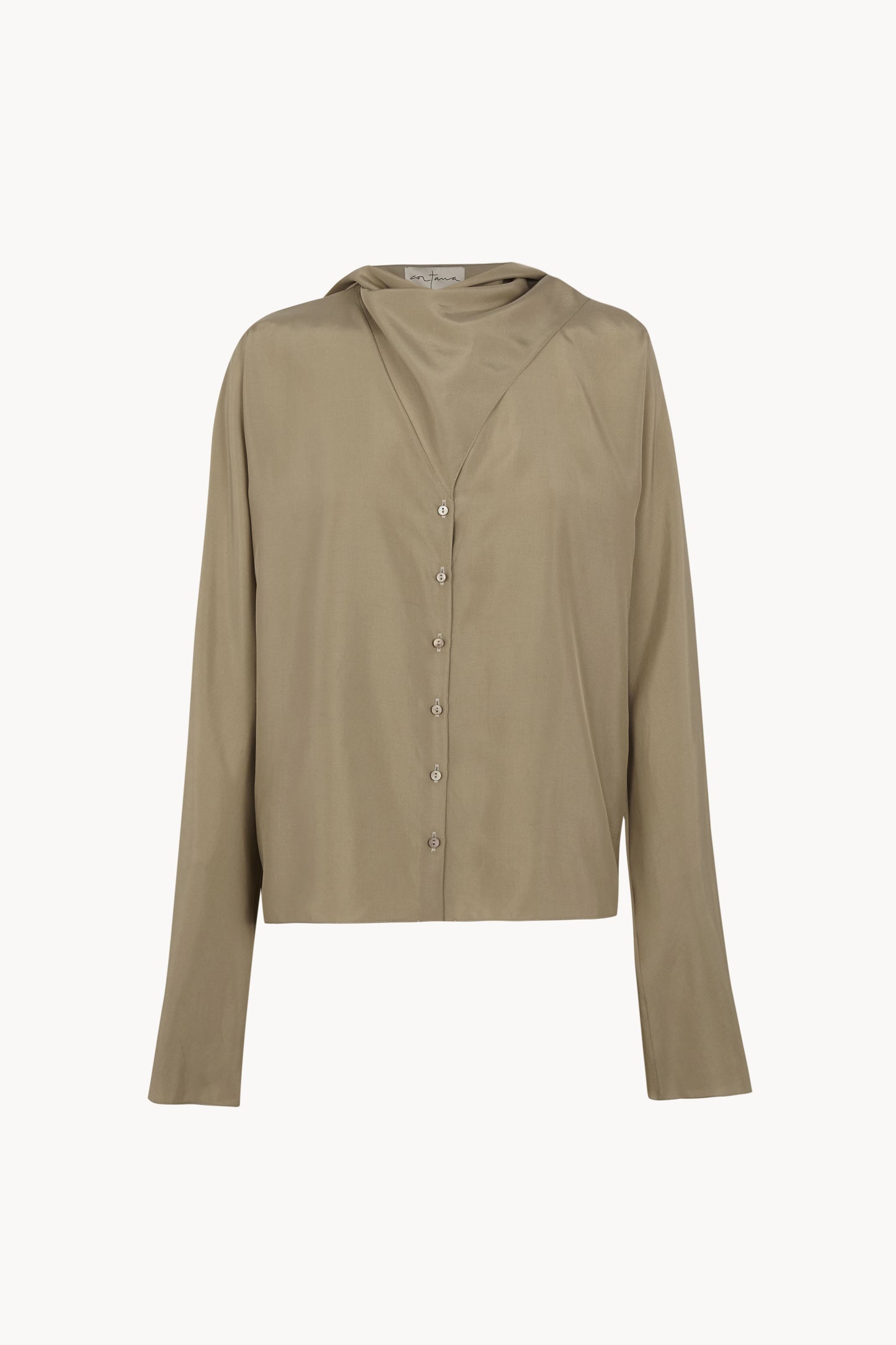 Causa, green silk poplin shirt