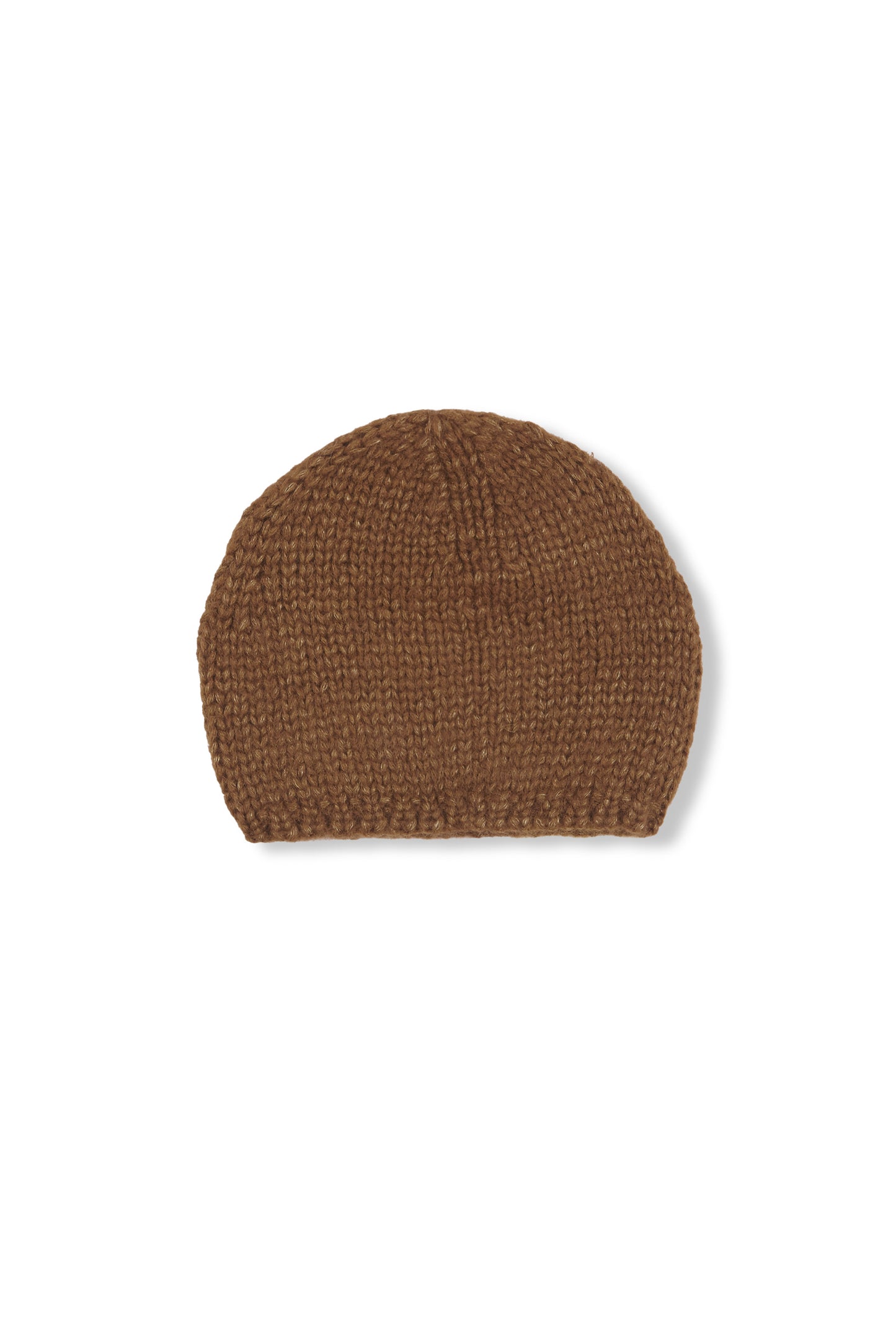 Circ, gorro de punto baby alpaca y seda tabaco