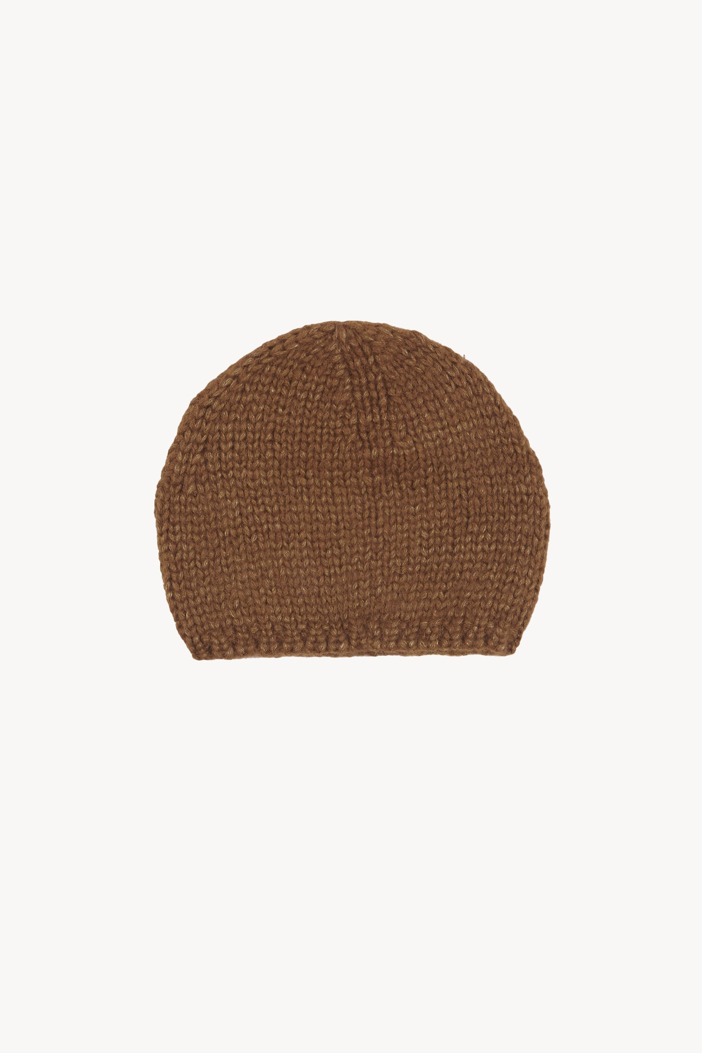 Circ, gorro de punto baby alpaca y seda tabaco