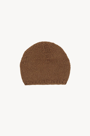 Circ, gorro de punto baby alpaca y seda tabaco