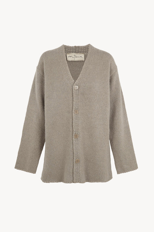 Circ, gray baby alpaca and silk cardigan