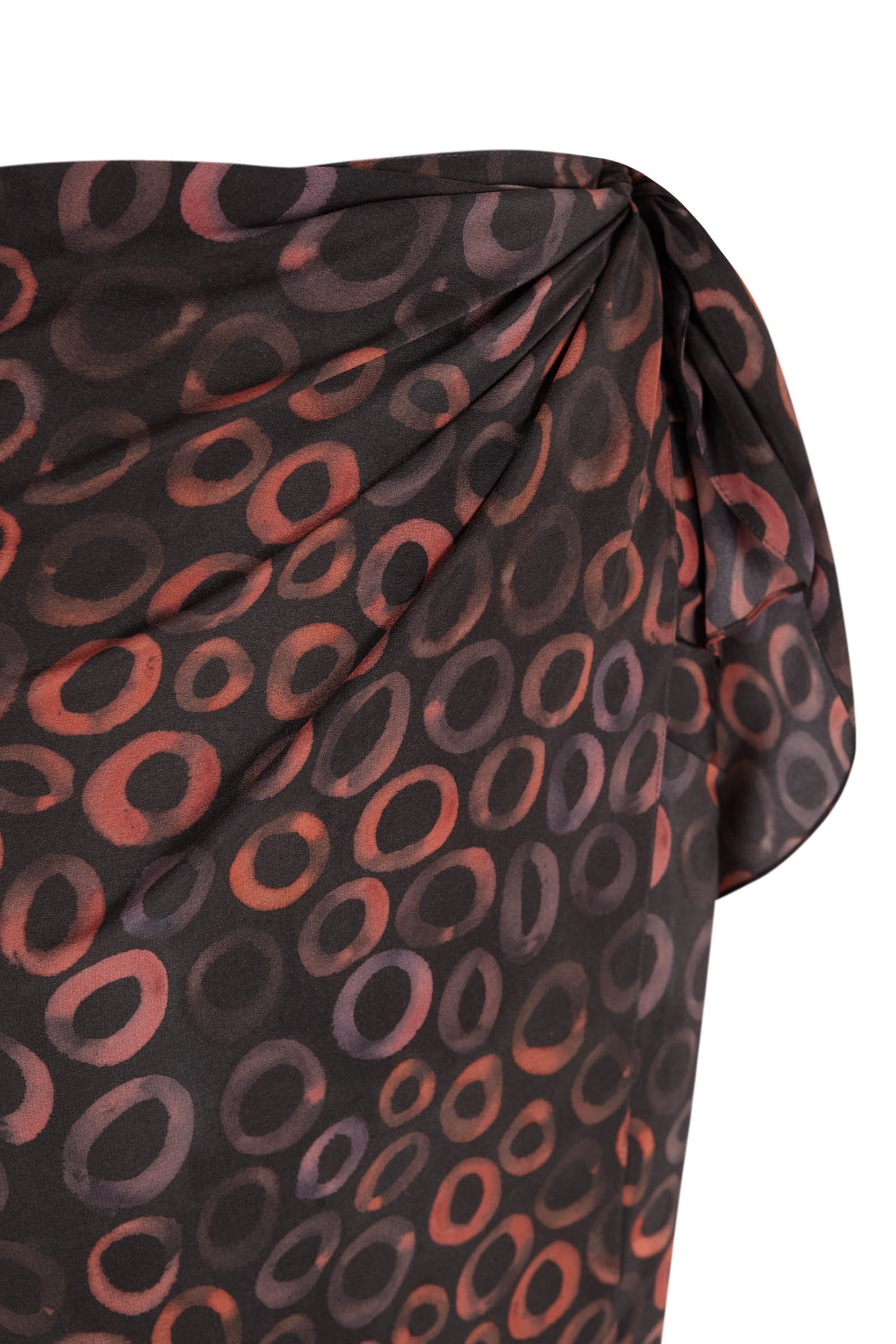 Circe, sarong skirt in printed silk