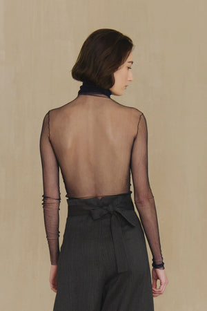 cisne de tul, tulle top black