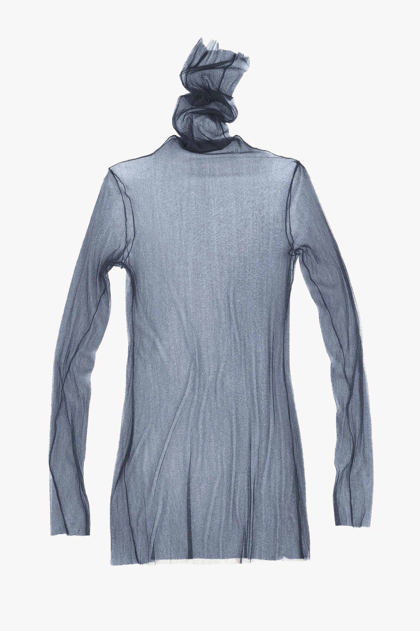 cisne, high neck silk tulle top menhir