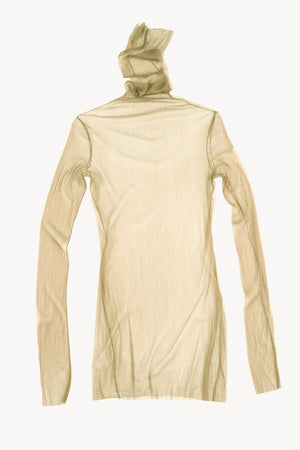 cisne, high neck silk tulle top pussiere