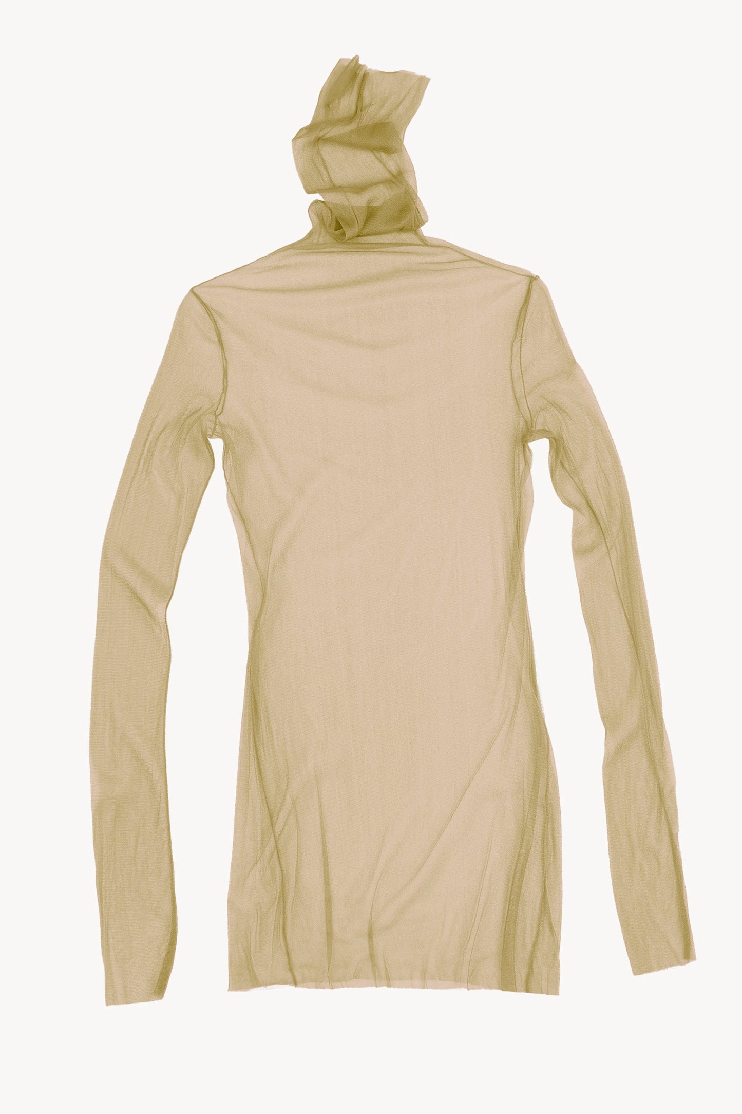 cisne, high neck silk tulle top saffron