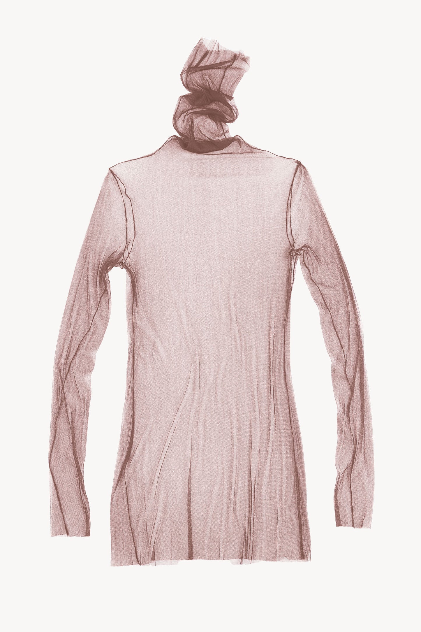 cisne, high neck silk tulle top buffle