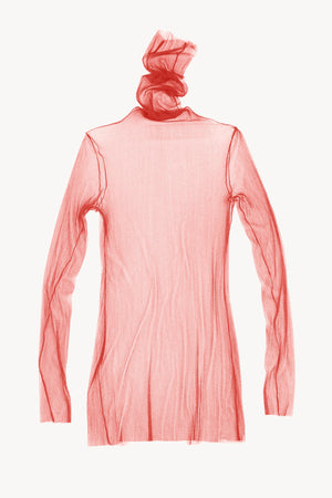 cisne, high neck silk tulle top menhir