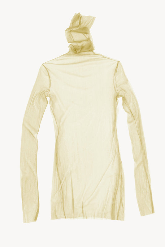cisne, high neck silk tulle top limonade