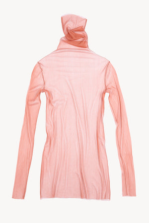cisne, high neck silk tulle top sunset po