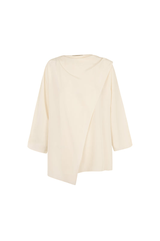 Claire, ivory silk blouse