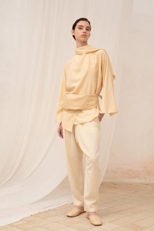 Jackie, taupe yak wool pants