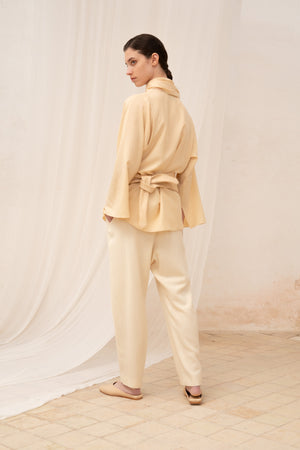 Jackie, ivory yak wool pants