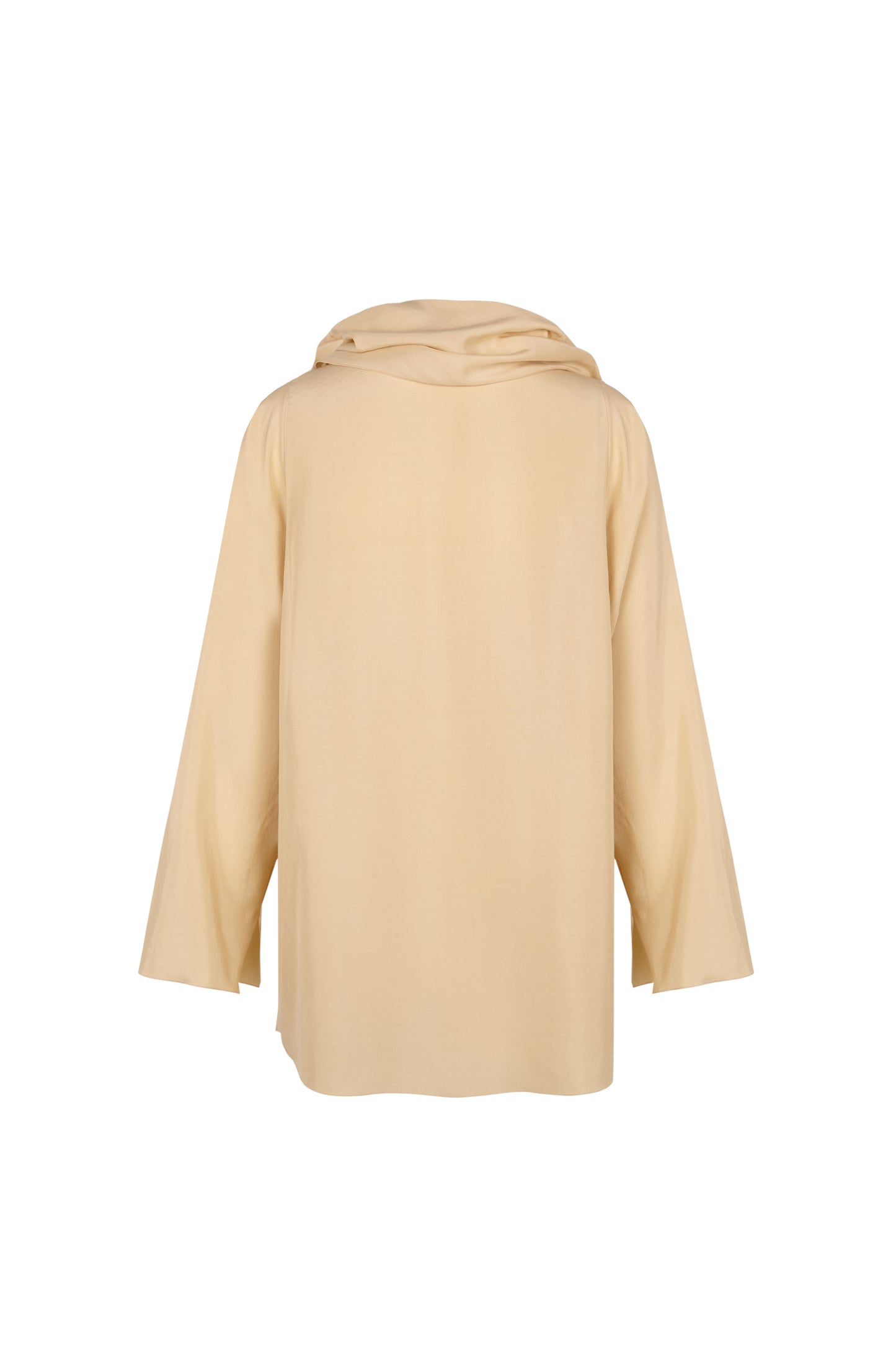 Clara, blusa envolvente en seda beige