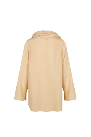 Clara, blusa envolvente en seda beige