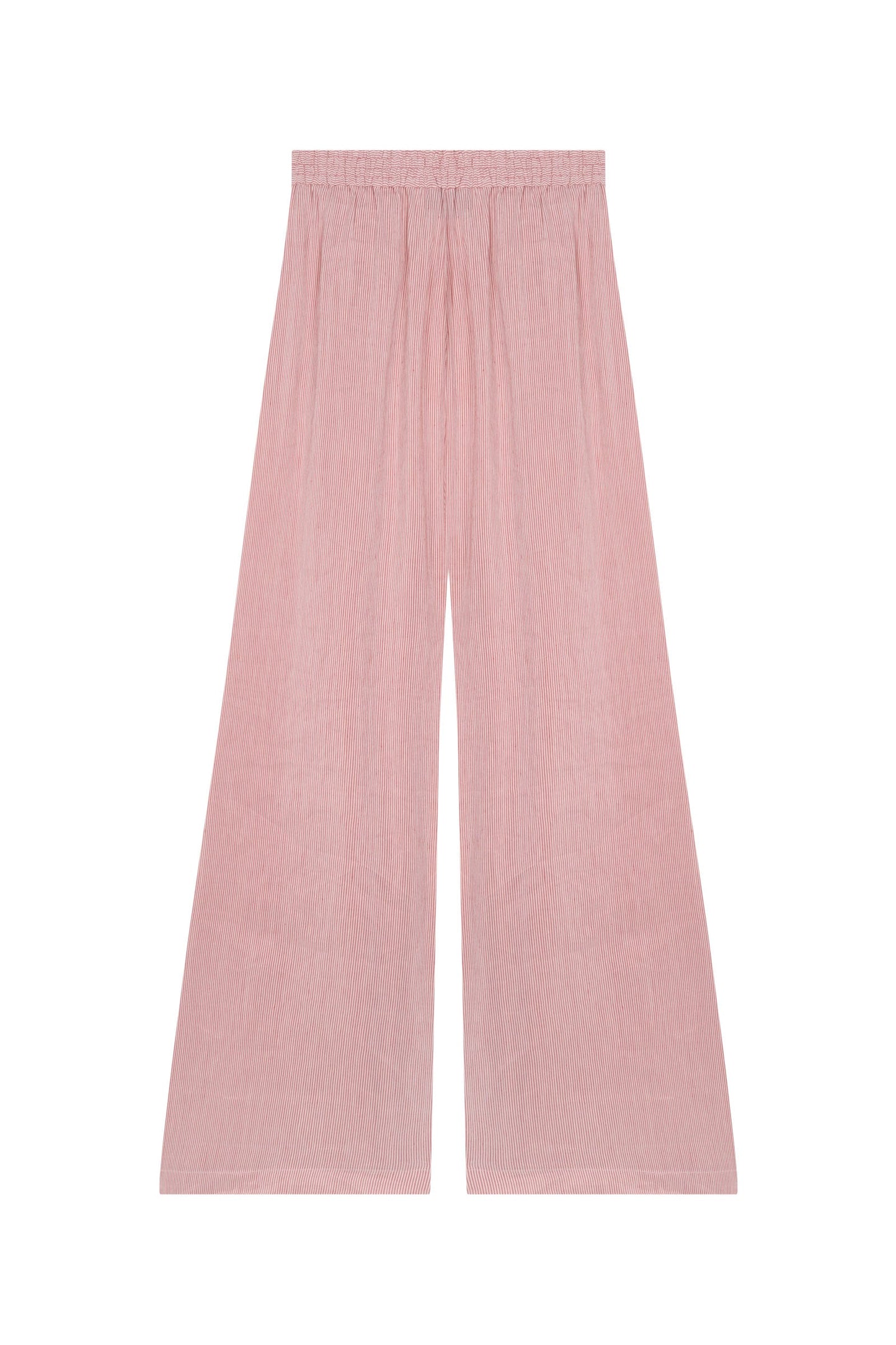 Cleo, red striped linen and silk pants