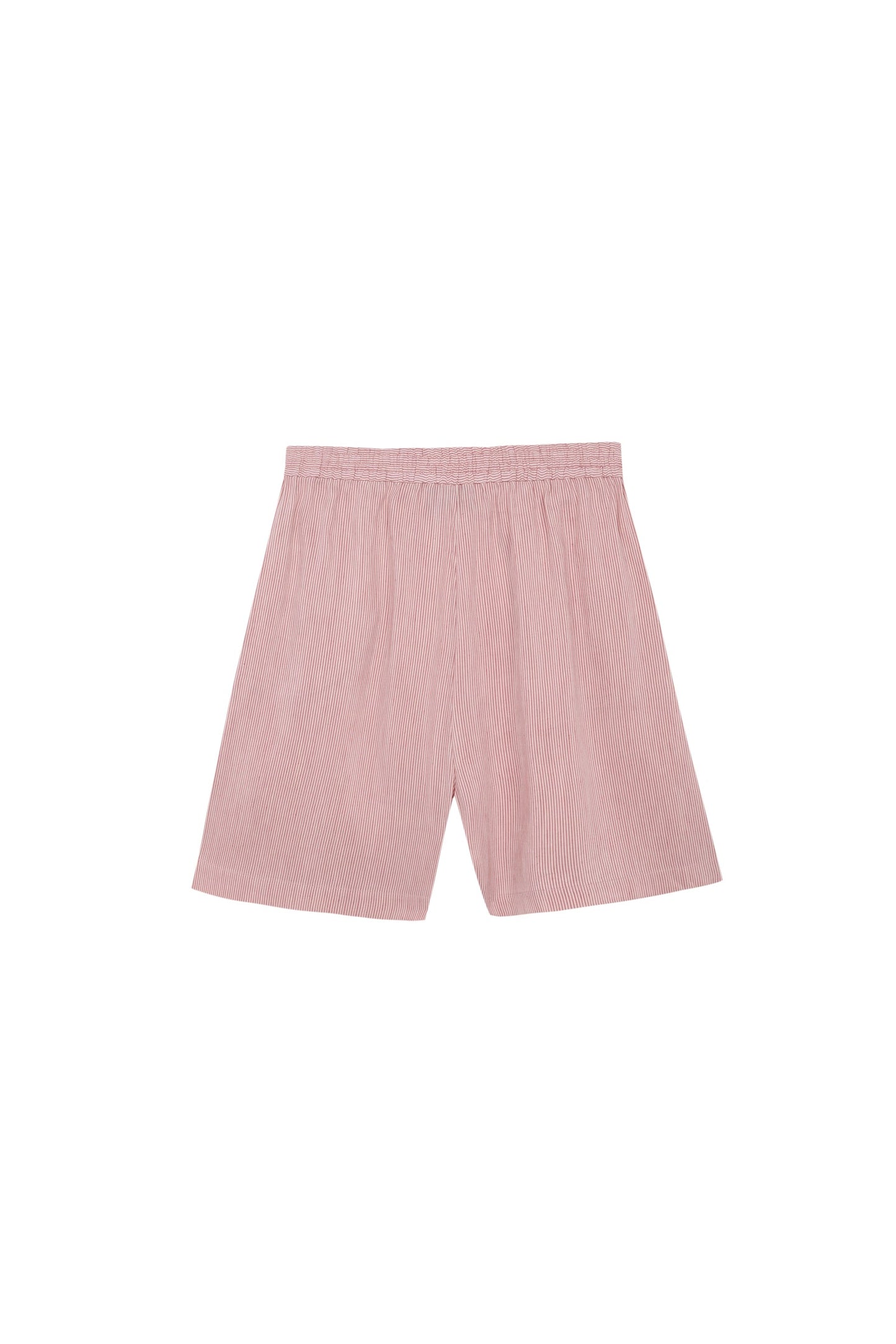 Cleo, red striped linen and silk shorts