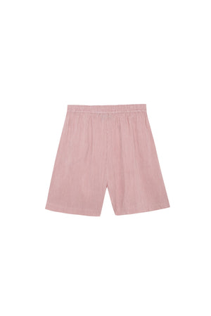 Cleo, red striped linen and silk shorts