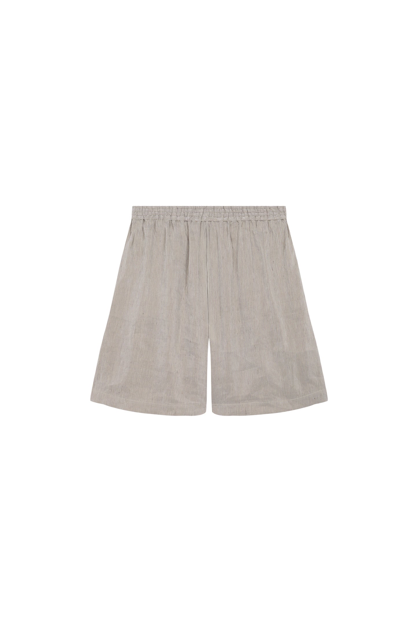 Cleo, green striped linen and silk shorts