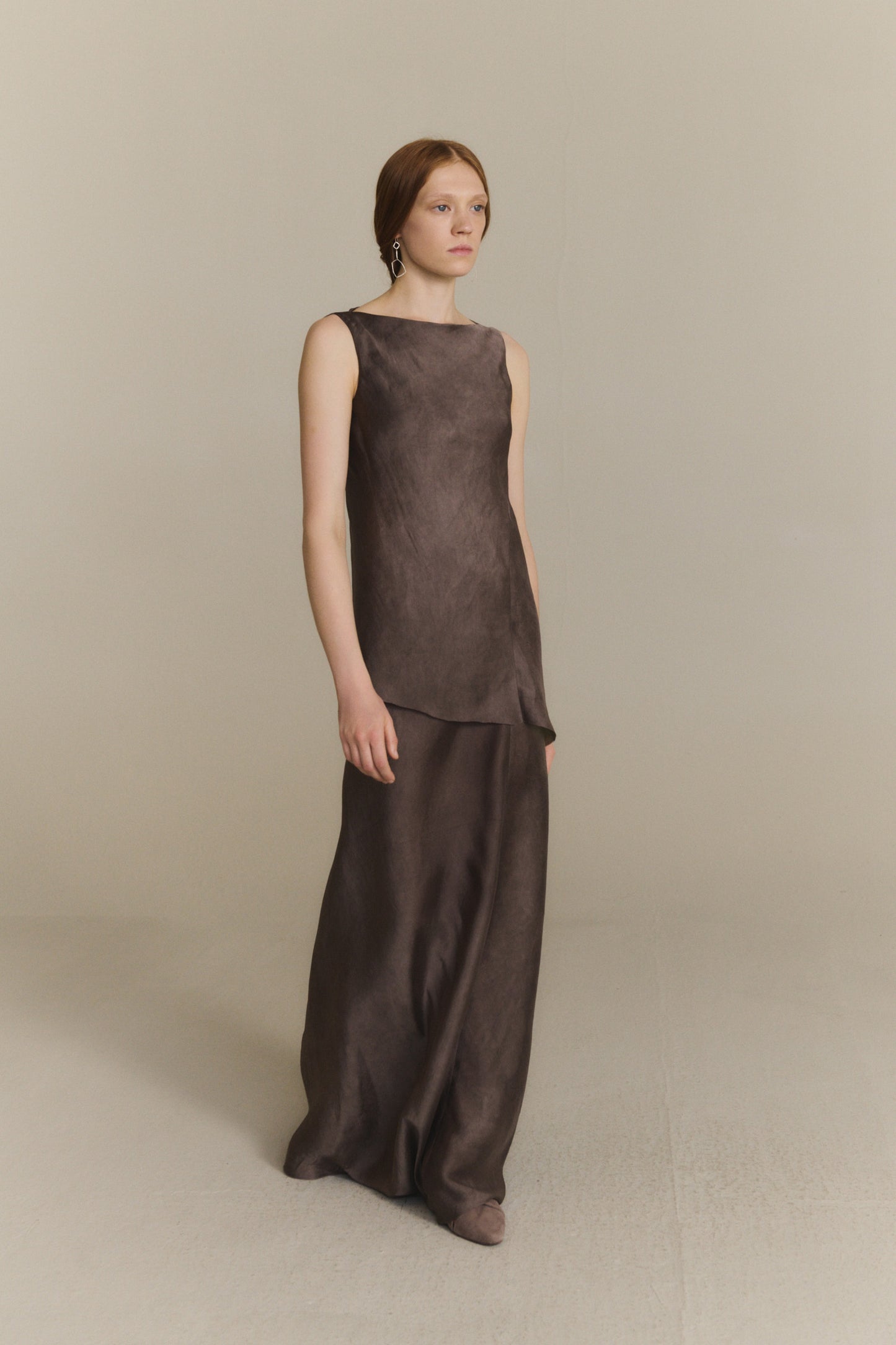 Constanza, fade mauve dress