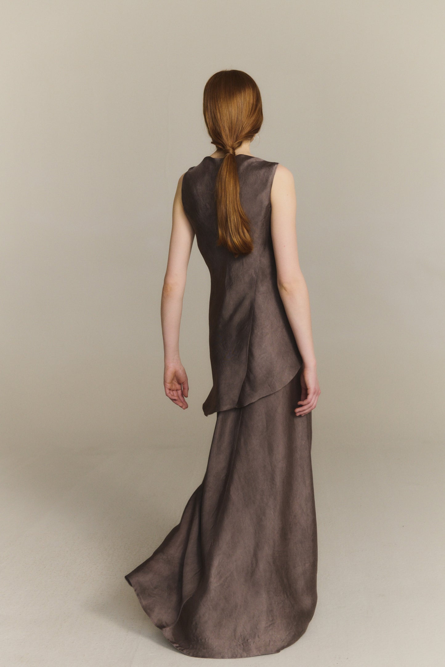 Constanza, fade mauve dress