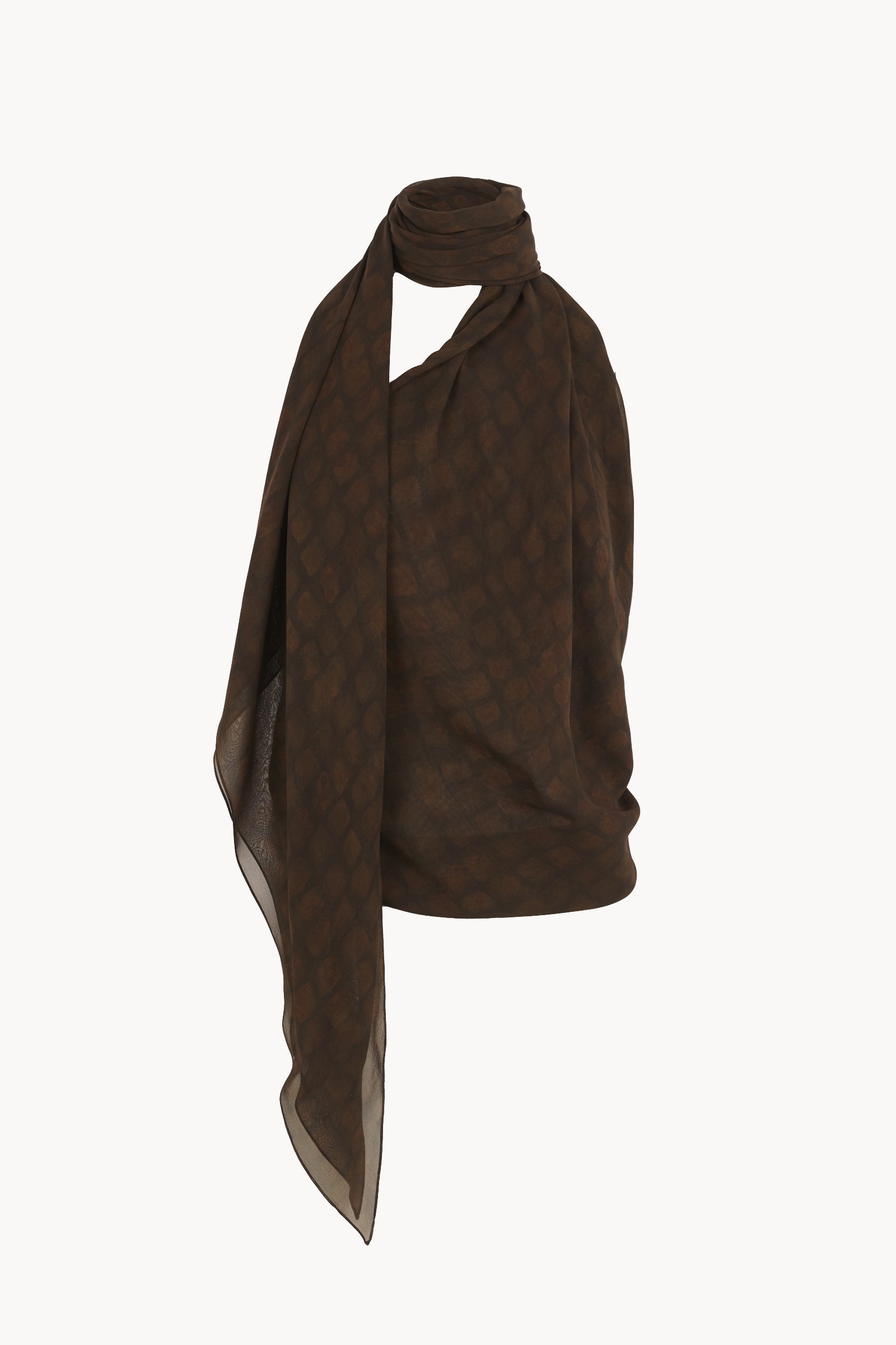 Copal, jord print silk georgette top