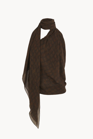 Copal, jord print silk georgette top