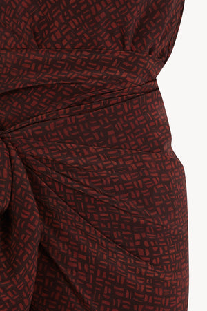 Corallo, vestido halter de seda kenta print