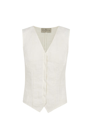 Costa, ivory linen vest