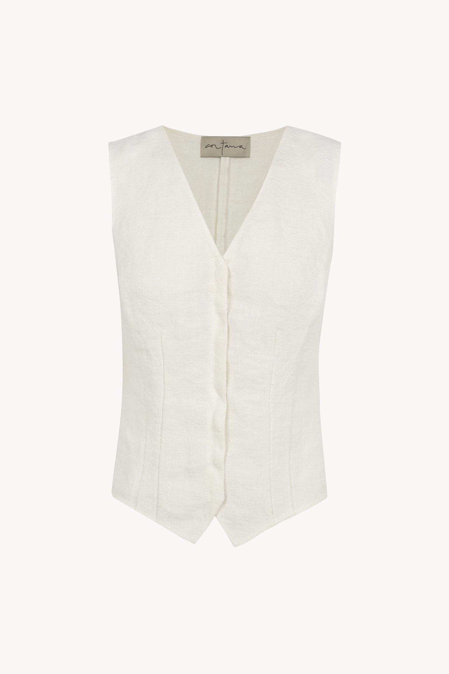 Costa, ivory linen vest