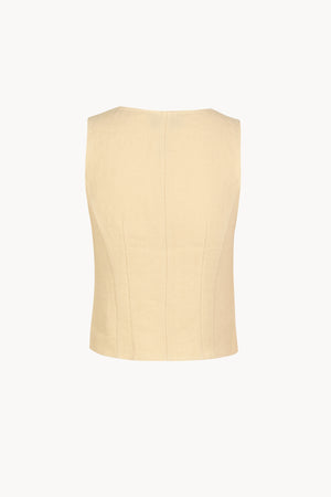 Costa, chaleco de lino beige mares