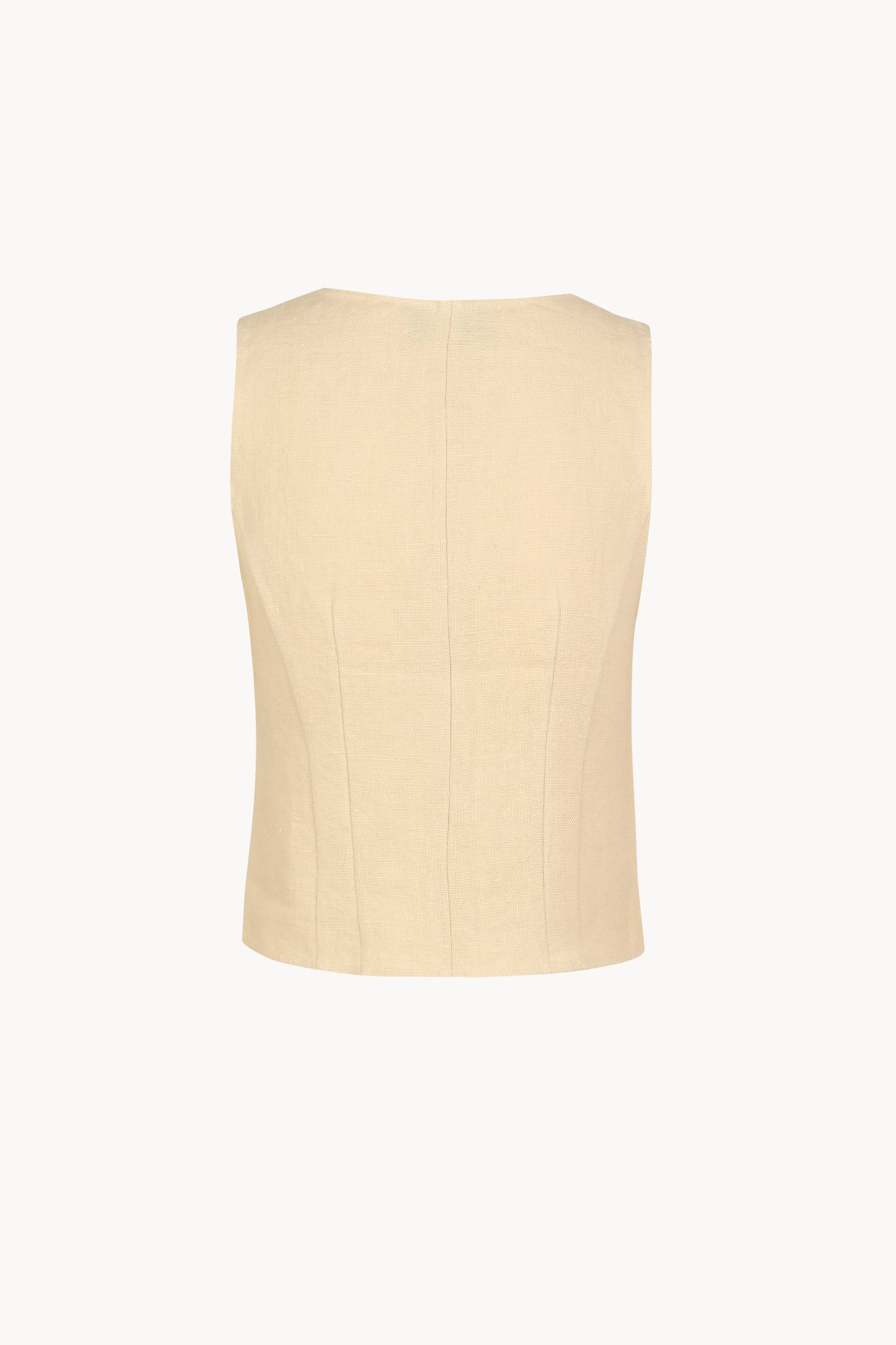 Costa, chaleco de lino beige mares