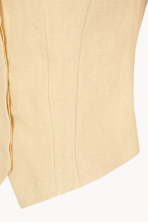 Costa, chaleco de lino beige mares