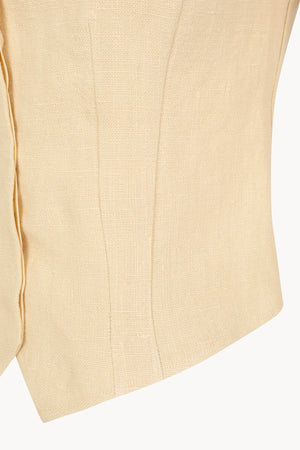 Costa, chaleco de lino beige mares