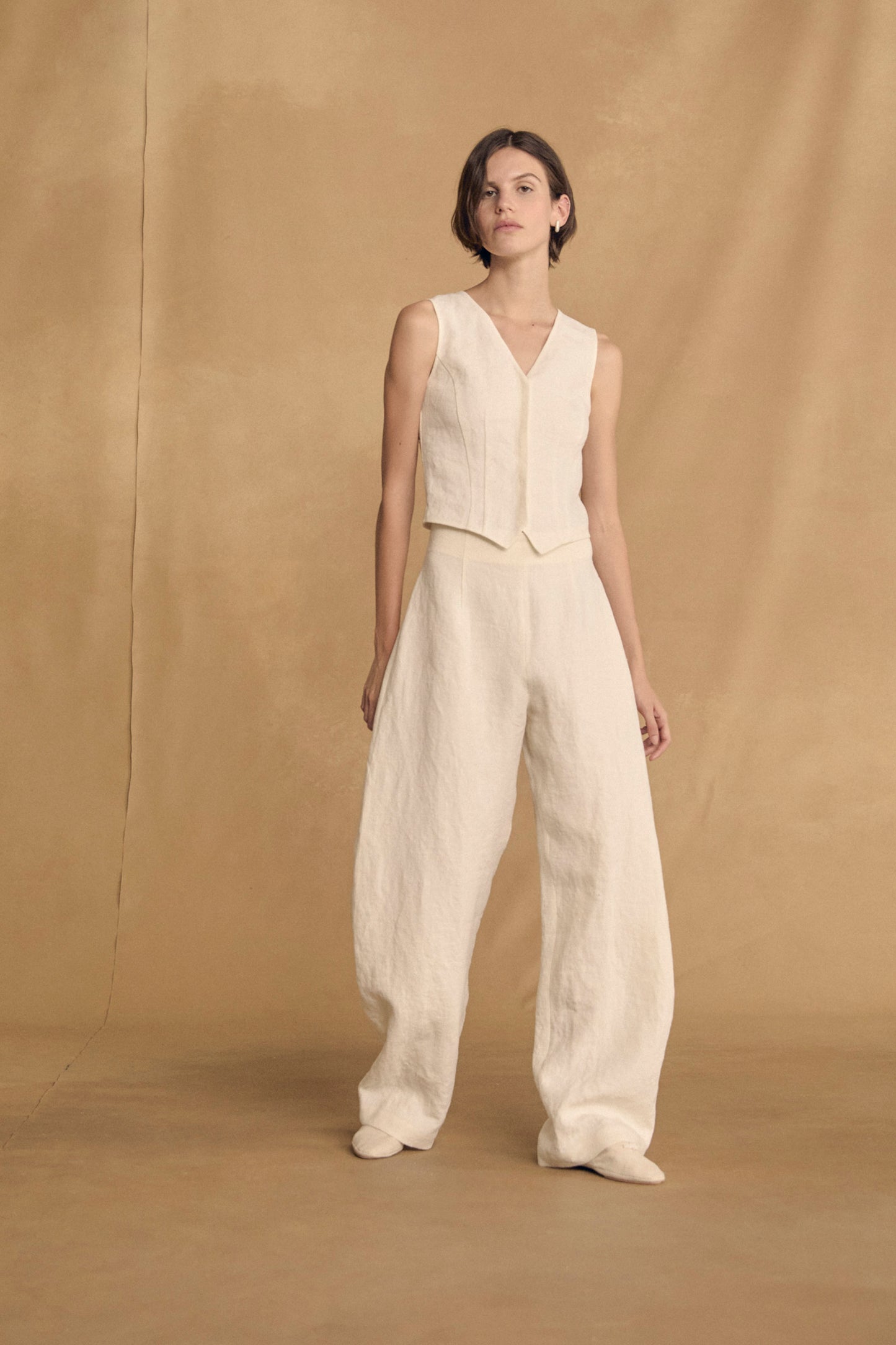 Costa, ivory linen pants