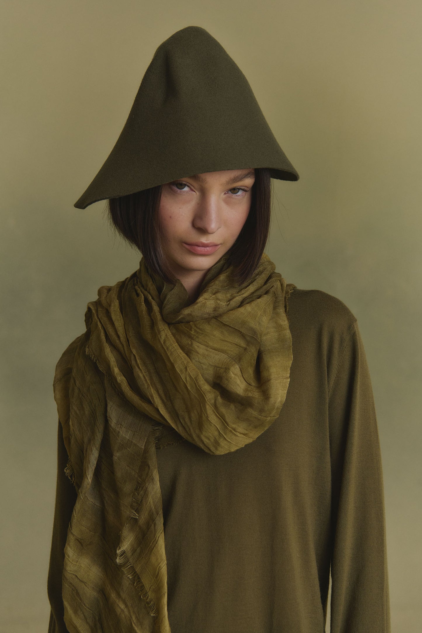 Cuento, maltinto khaki melange foulard