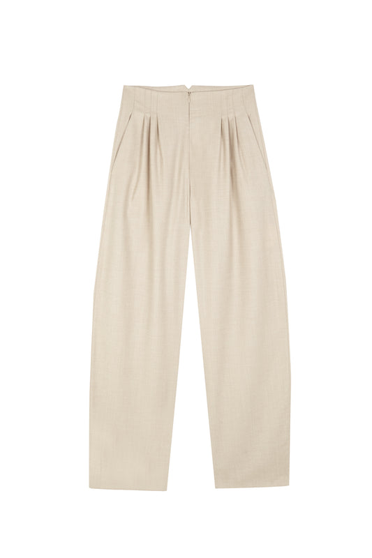 Cuento, pantalon de lana virgen beige