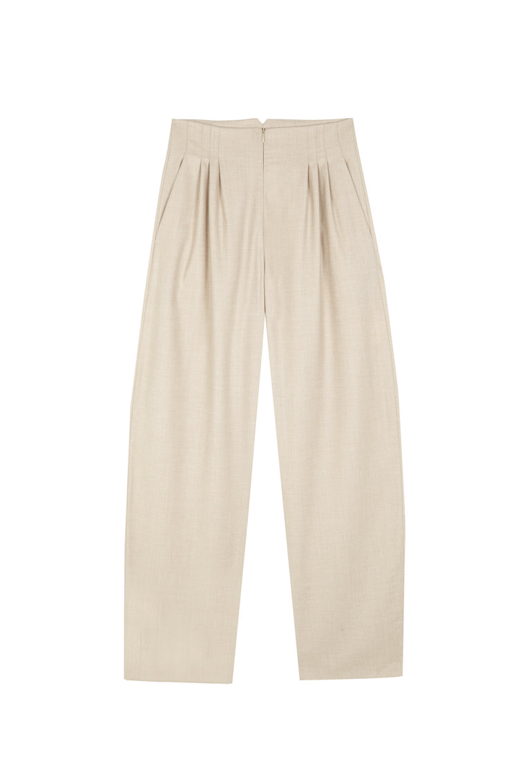 Cuento, pantalon de lana virgen beige