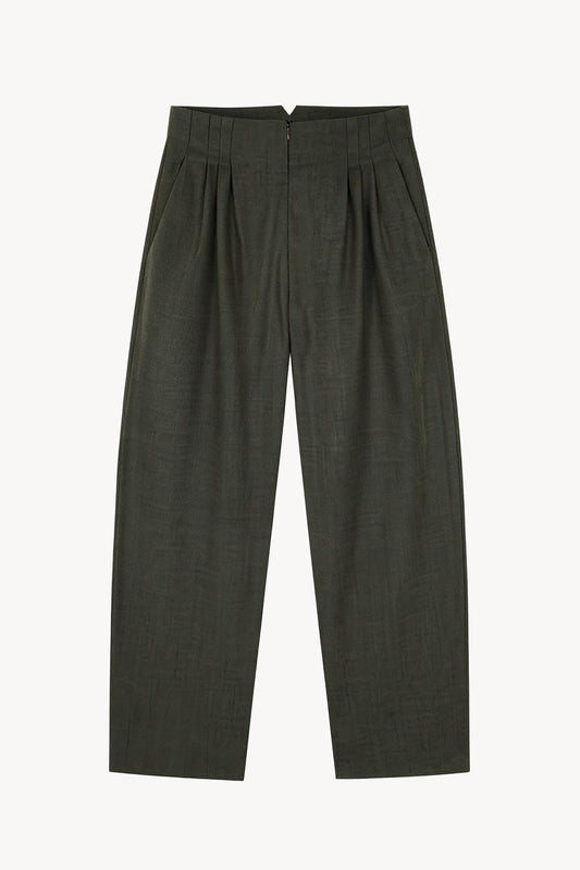 Cuento, dark green virgin wool pants