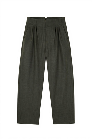 Cuento, dark green virgin wool pants