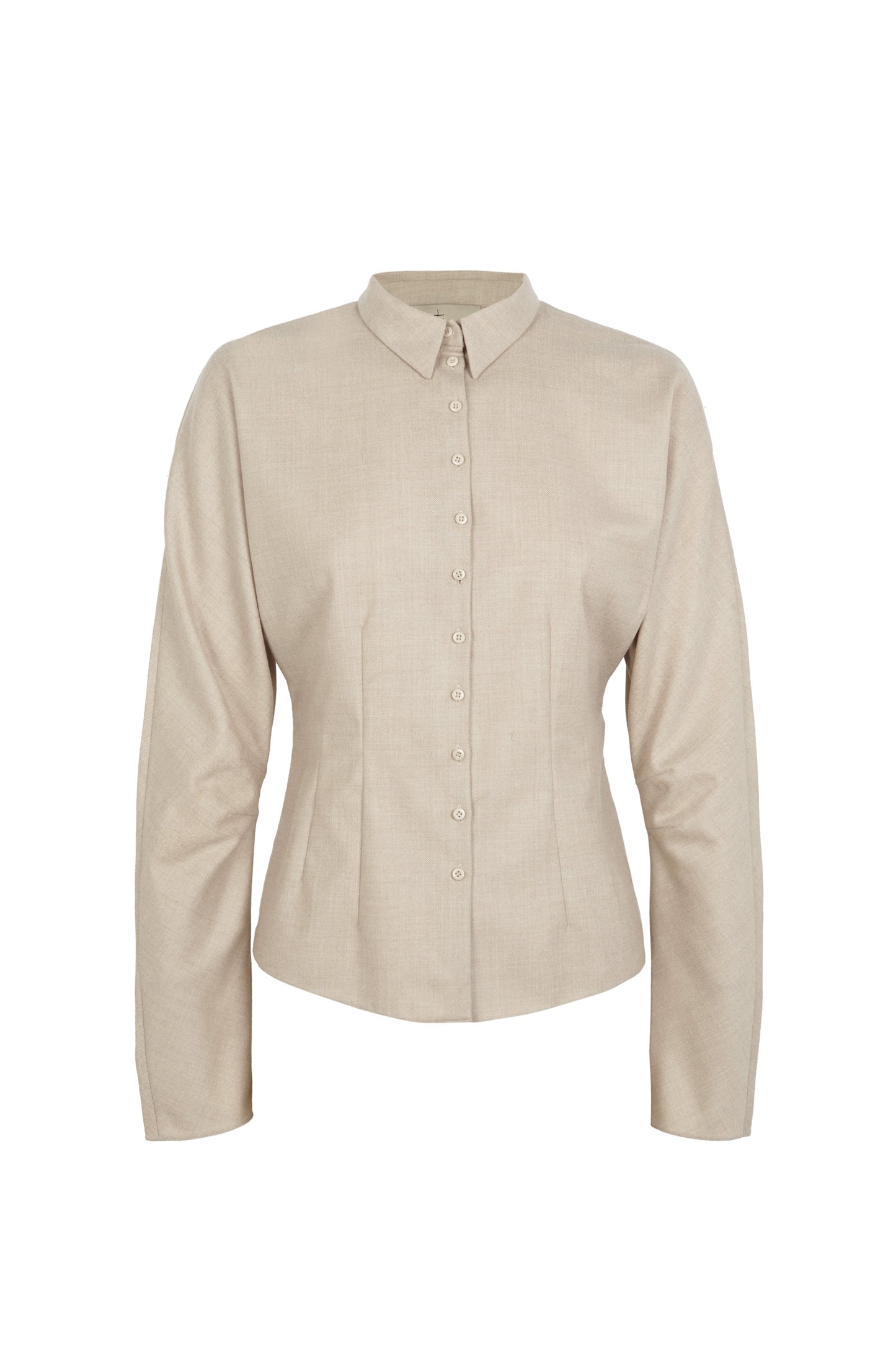 Cuento, beige virgin wool shirt