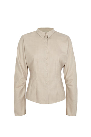 Cuento, beige virgin wool shirt