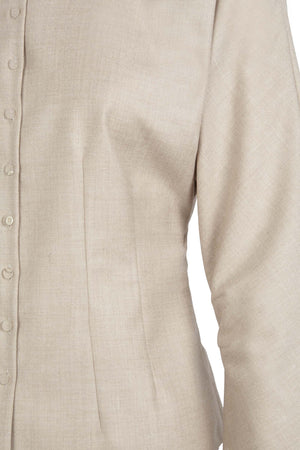 Cuento, beige virgin wool shirt