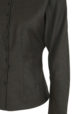 Cuento, dark green virgin wool shirt