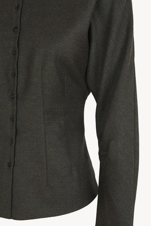 Cuento, dark green virgin wool shirt
